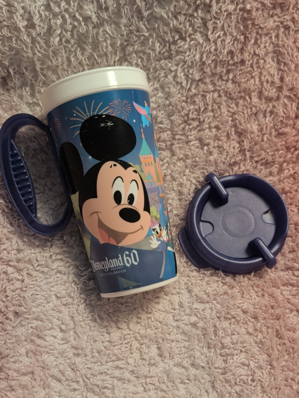 60th Anniversary Disneyland resort Blue Mickey Travel Mug with Lid